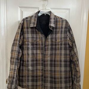 Prana Men's Lightweight Plaid Jacket - Gray and Yellow